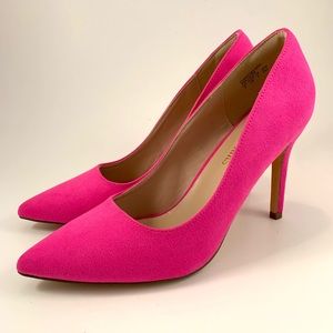 Hot pink closed toe high heels